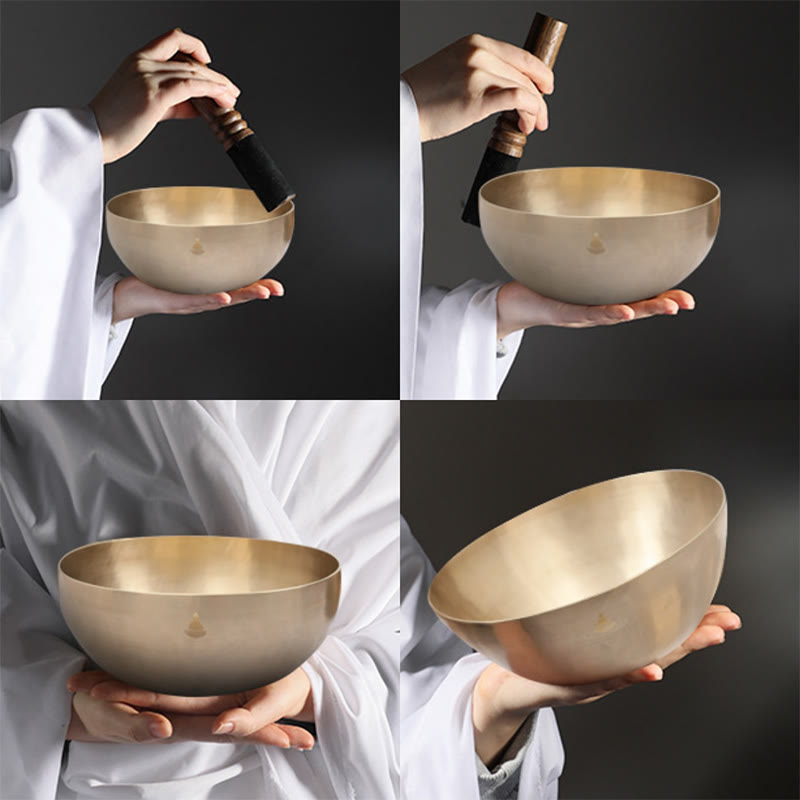 Nimara Ritual Handmade Nepal Golden Singing Bowl for Healing and Meditation Sound Bowl Set