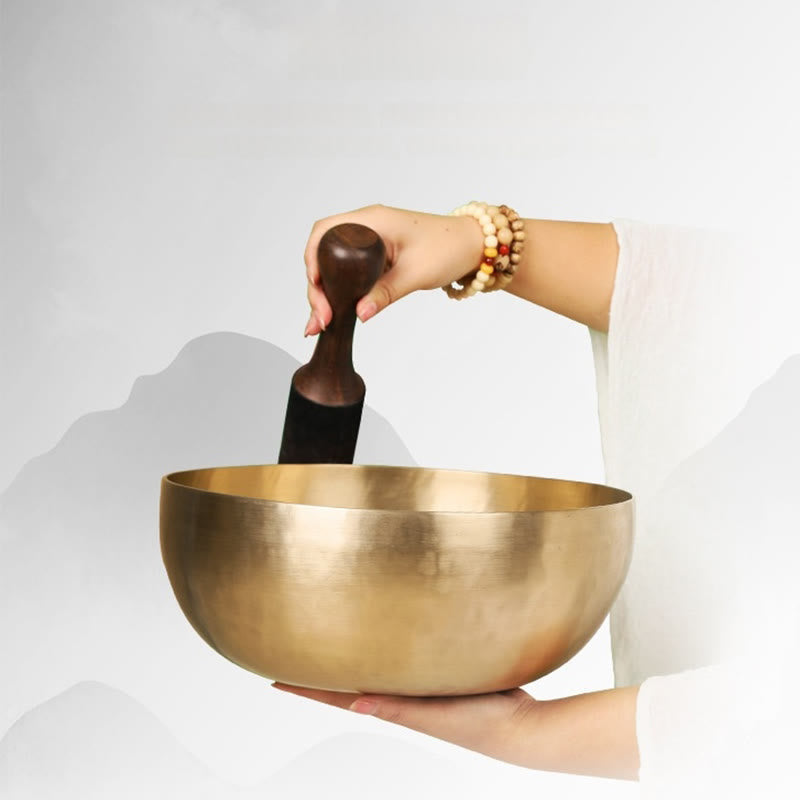 Nimara Ritual Handmade Nepal Golden Singing Bowl for Healing and Meditation Sound Bowl Set