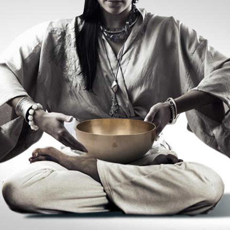 Nimara Ritual Handmade Nepal Golden Singing Bowl for Healing and Meditation Sound Bowl Set