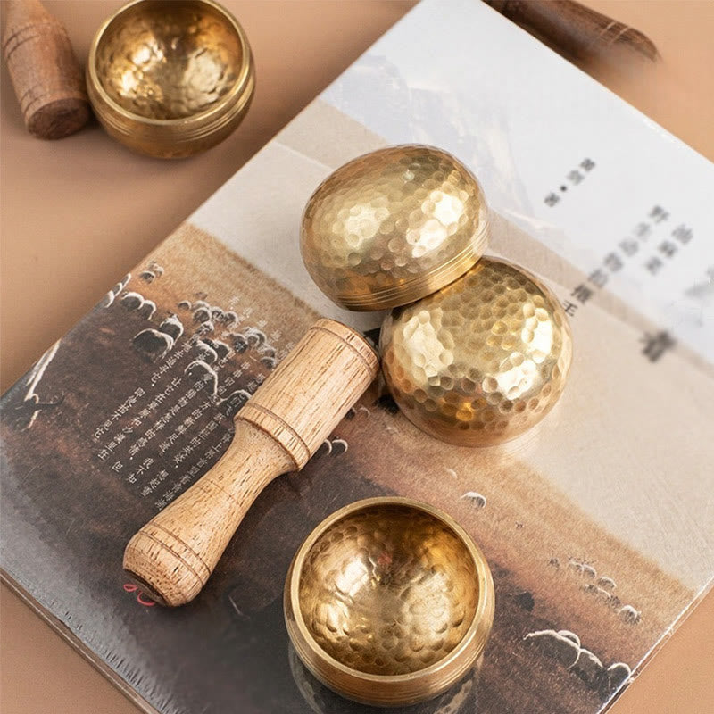 Nimara Ritual Handmade Mini Small Singing Bowl for Healing and Meditation Sound Bowl Set 1.57*0.98 IN