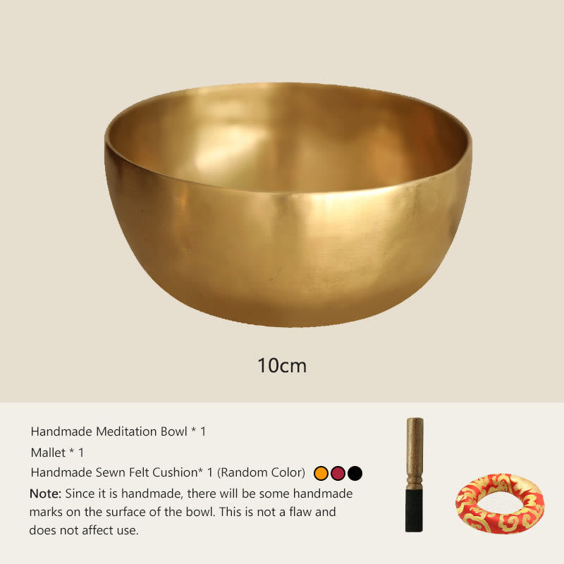 Nimara Ritual Handmade Nepal Golden Singing Bowl Simple Design for Healing and Meditation Sound Bowl Set