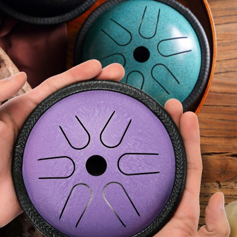 Nimara Ritual Steel Tongue Drum Sound Healing Meditation Yoga Drum Kit 6 Note 5.5 Inch