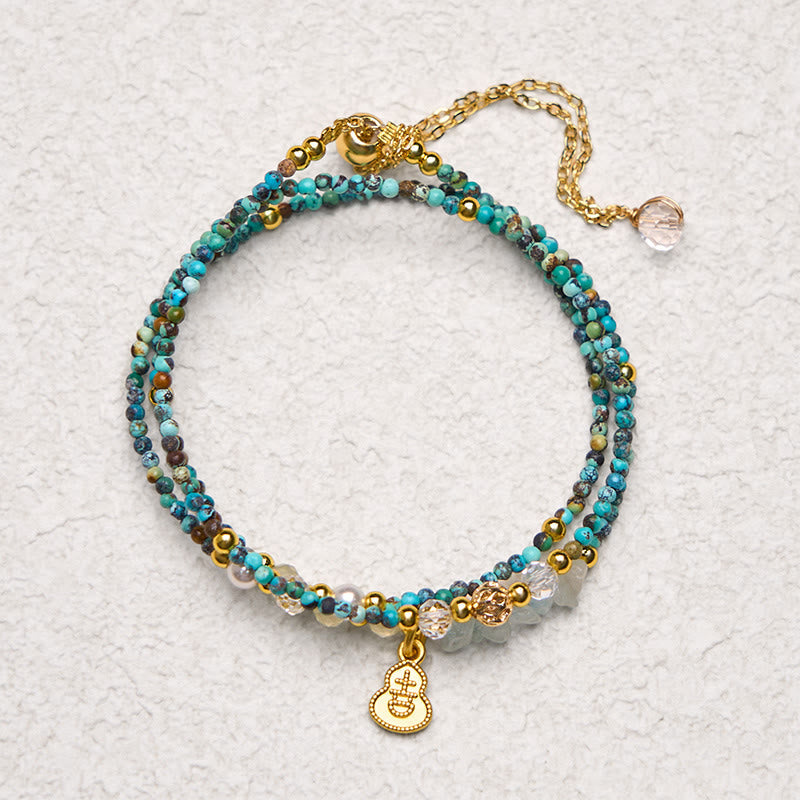 Nimara Ritual Turquoise Beaded Strength Triple Wrap Bracelet