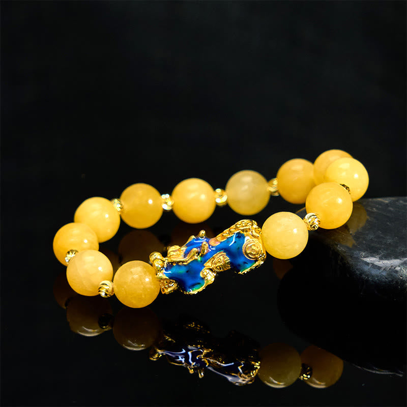 Nimara Ritual Natural Topaz Color Change PiXiu Wealth Bracelet