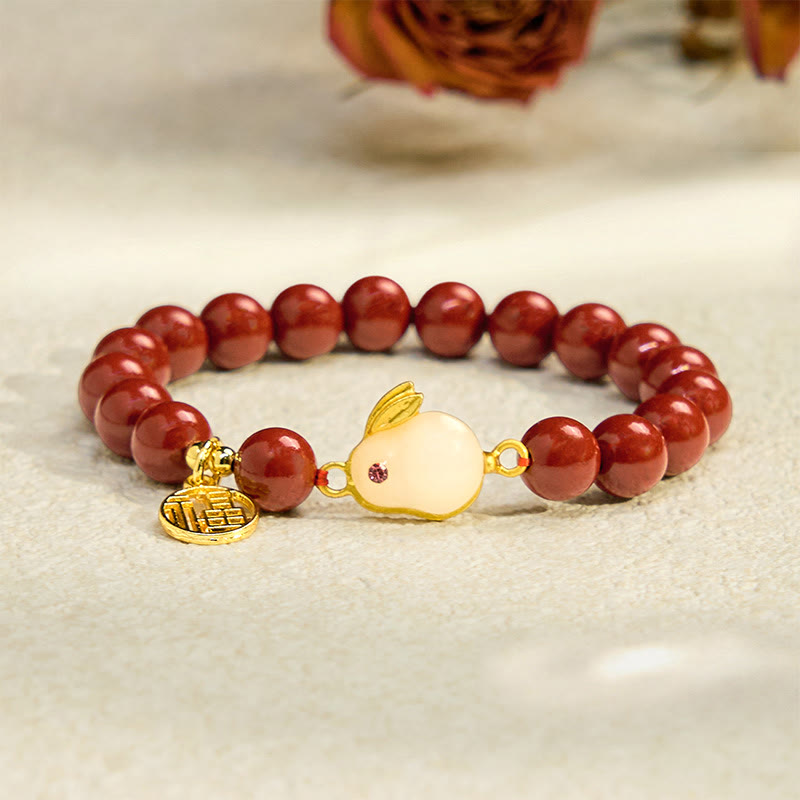 Nimara Ritual Cinnabar Rabbit Bunny Fu Character Blessing Bracelet