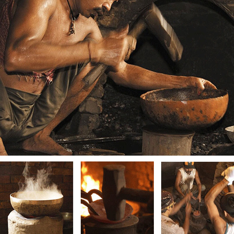 Nimara Ritual Handmade Nepal Singing Bowl Simple Pattern for Healing and Meditation Sound Bowl Set
