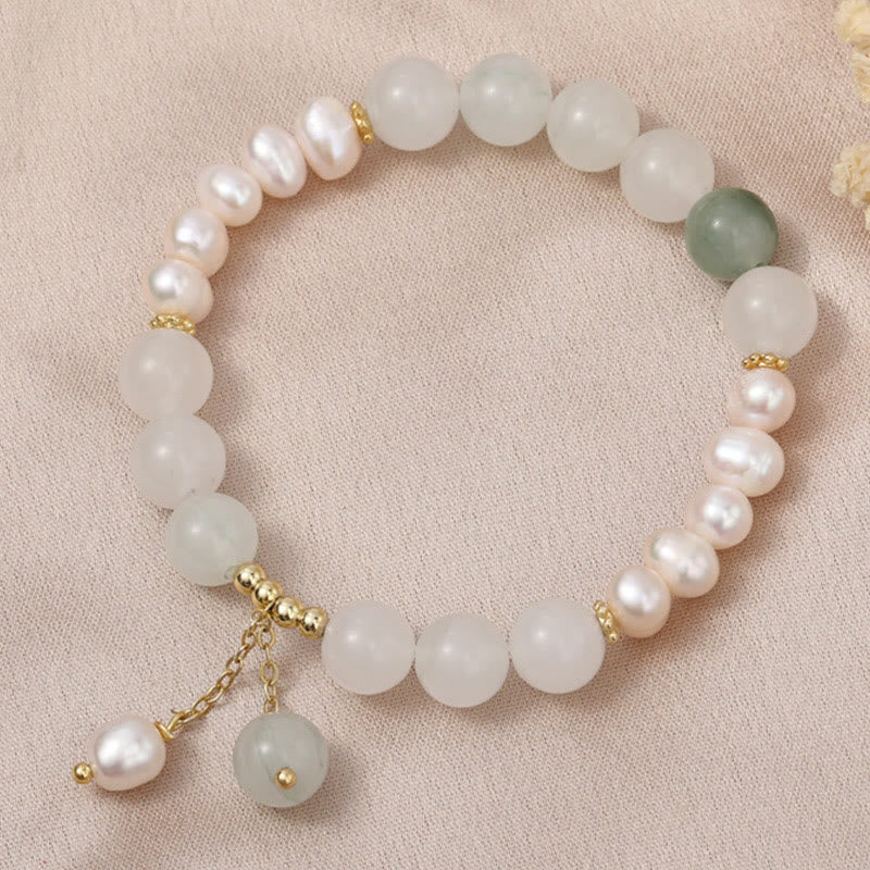 Nimara Ritual Tianshan Jade Pearl Abundance Bracelet