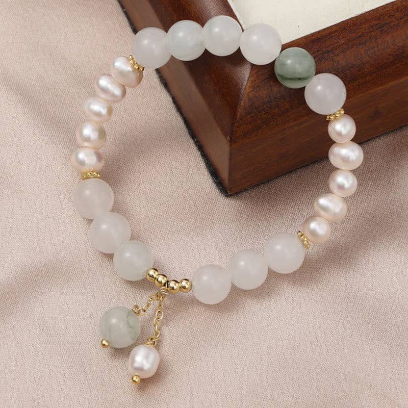 Nimara Ritual Tianshan Jade Pearl Abundance Bracelet