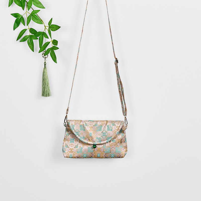 Nimara Ritual Retro Flowers Pattern Polyester Cotton Embroidery Crossbody Bag Hangbags