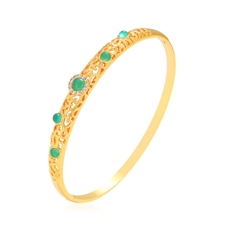 Nimara Ritual Vine Design Alloy Zircon Luck Bracelet Bangle