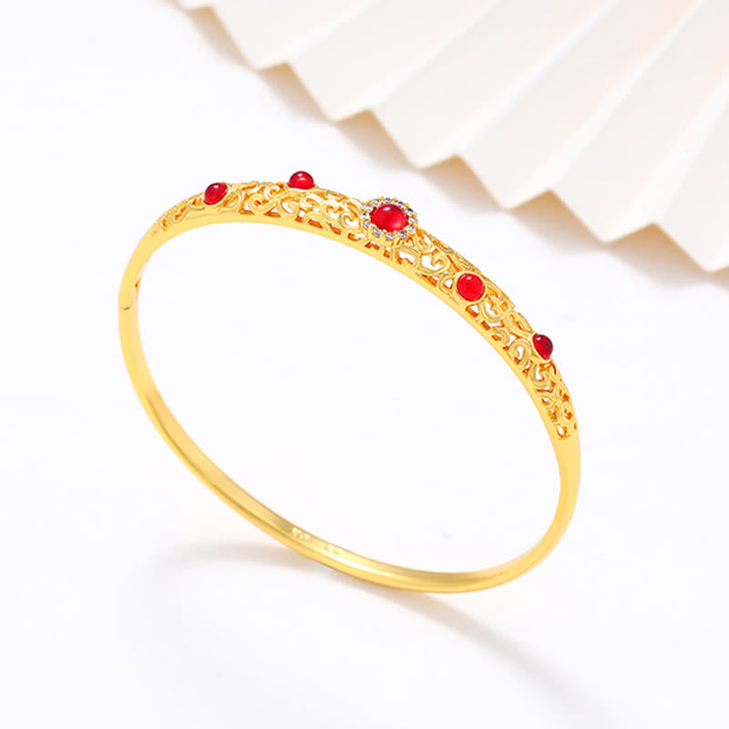 Nimara Ritual Vine Design Alloy Zircon Luck Bracelet Bangle