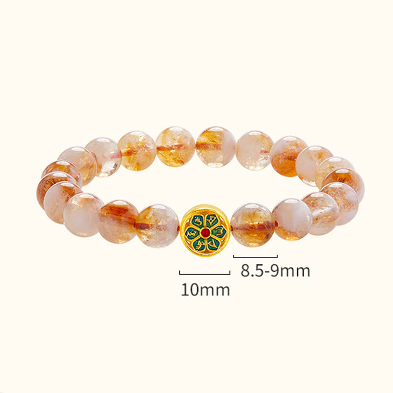 Nimara Ritual 999 Sterling Silver Om Mani Padme Hum Citrine Protection Bracelet