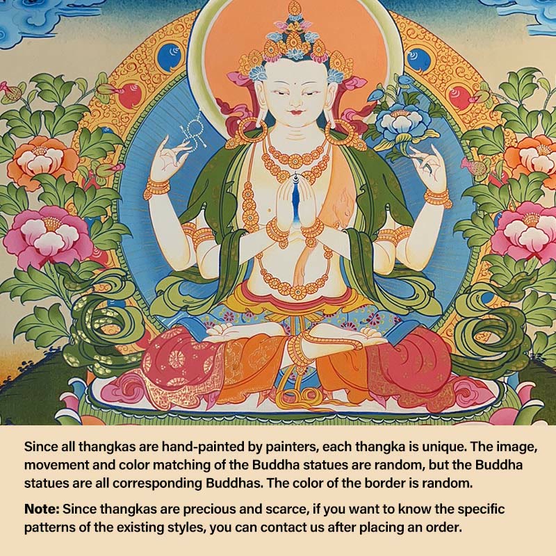 Nimara Ritual Tibetan Thangka Painting Yellow God of Wealth Green Tara Avalokitesvara Handmade Decoration Blind Box(Random Style)
