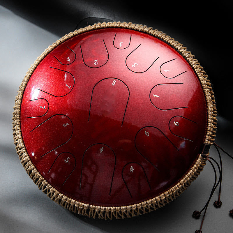 Nimara Ritual Steel Tongue Drum Sound Healing Mindfulness Meditation Drum Kit 15 Note 14 Inch Percussion Instrument
