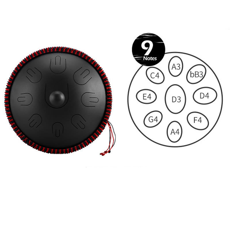 Nimara Ritual Steel Tongue Drum Sound Healing Yoga Meditation Kit 9 Note 15 Inch Handpan Instrument