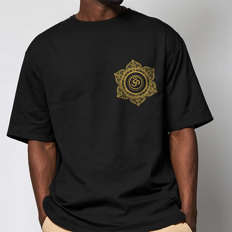 Nimara Ritual Golden Mandala OM Pattern Tee T-shirt