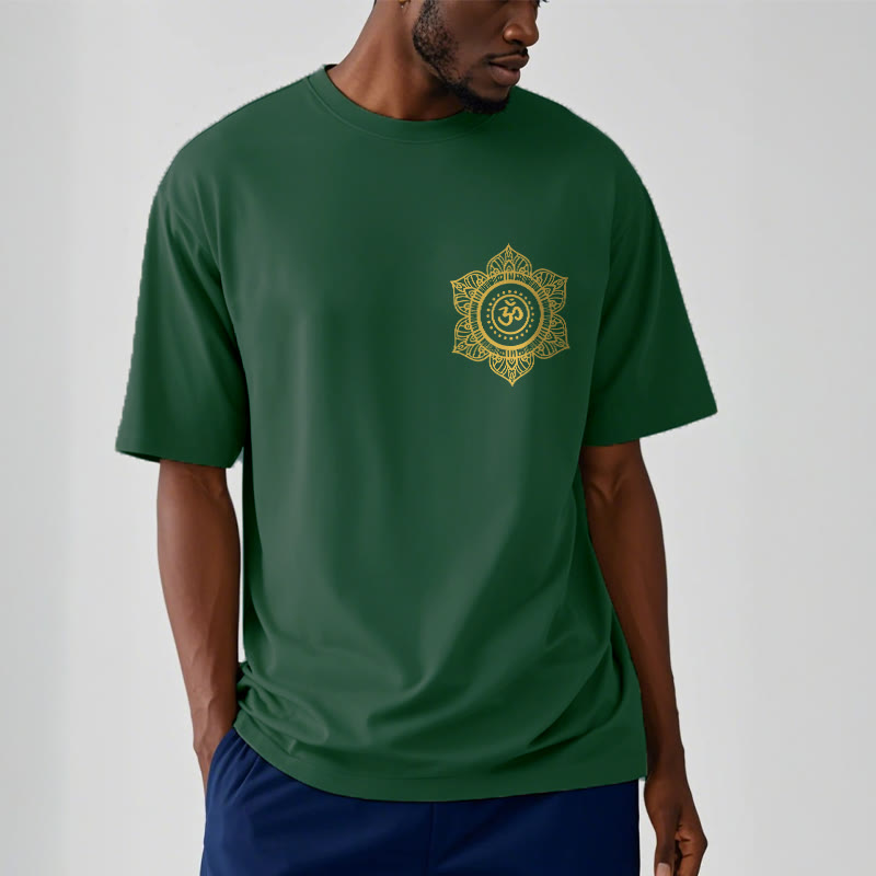 Nimara Ritual Golden Mandala OM Pattern Tee T-shirt