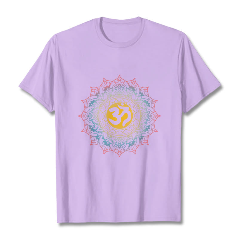 Nimara Ritual Color Gradient Mandala OM Pattern Tee T-shirt