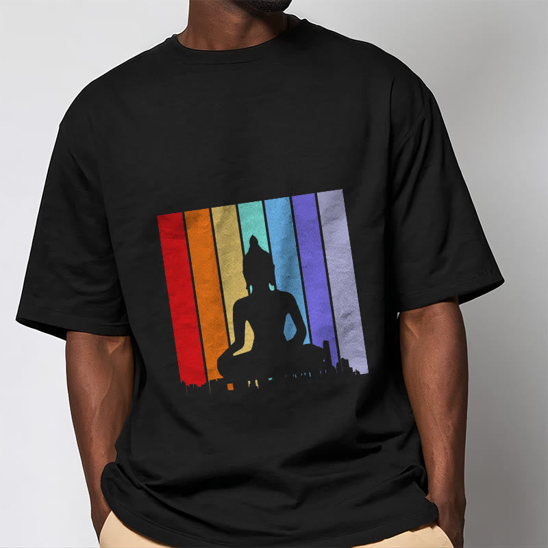 Nimara Ritual Meditation Buddha Rainbow Tee T-shirt