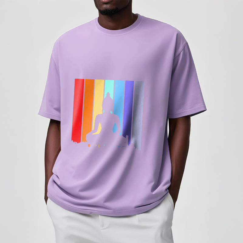 Nimara Ritual Meditation Buddha Rainbow Tee T-shirt