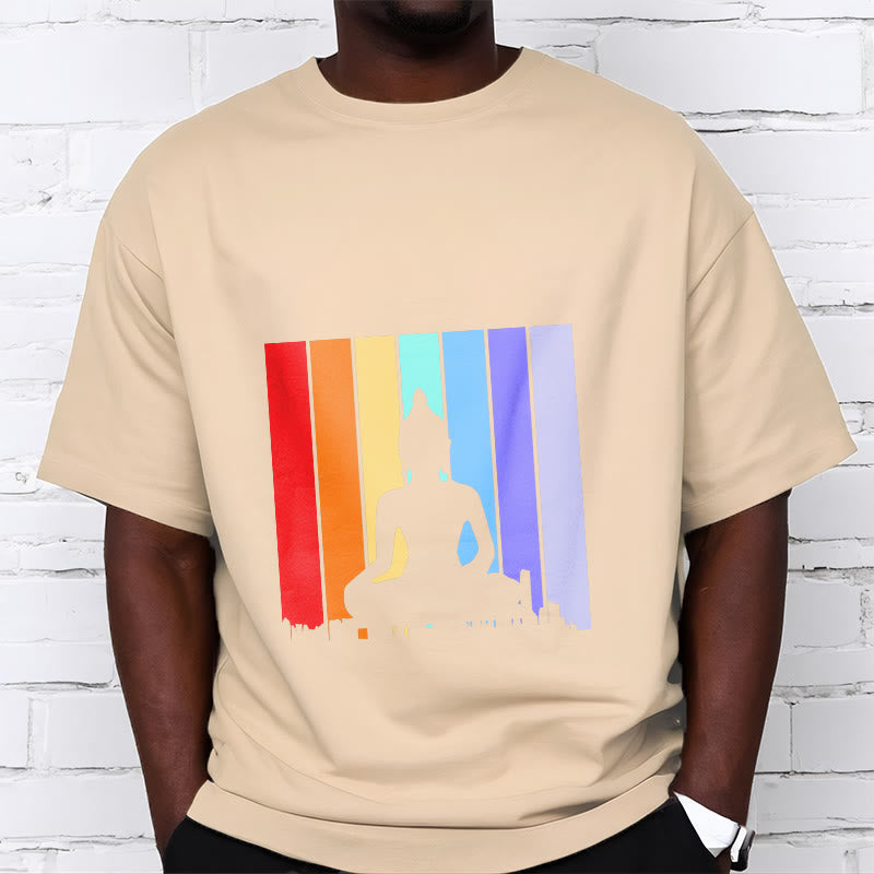 Nimara Ritual Meditation Buddha Rainbow Tee T-shirt