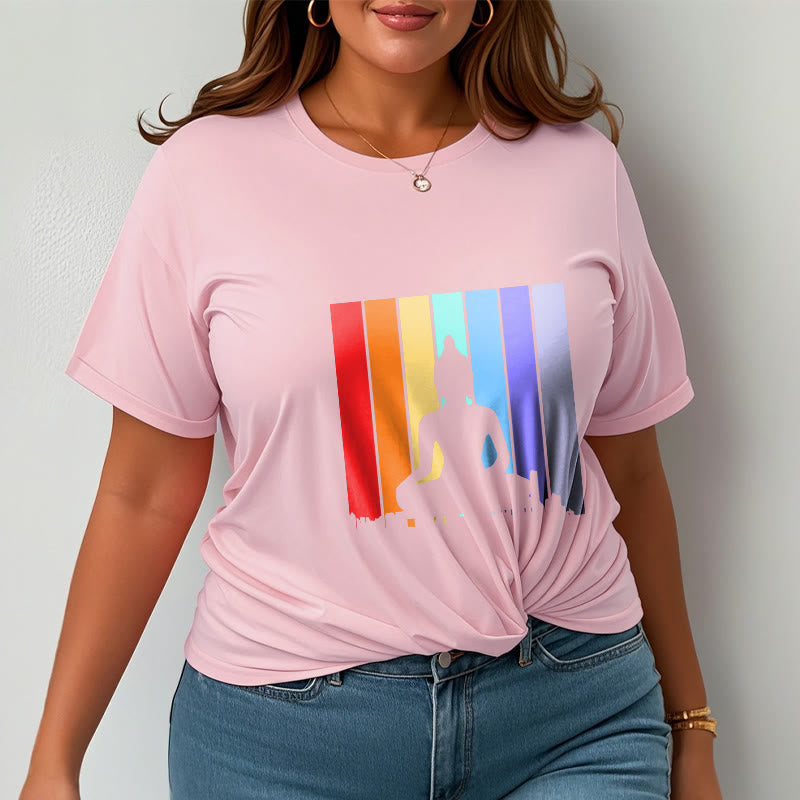 Nimara Ritual Meditation Buddha Rainbow Tee T-shirt