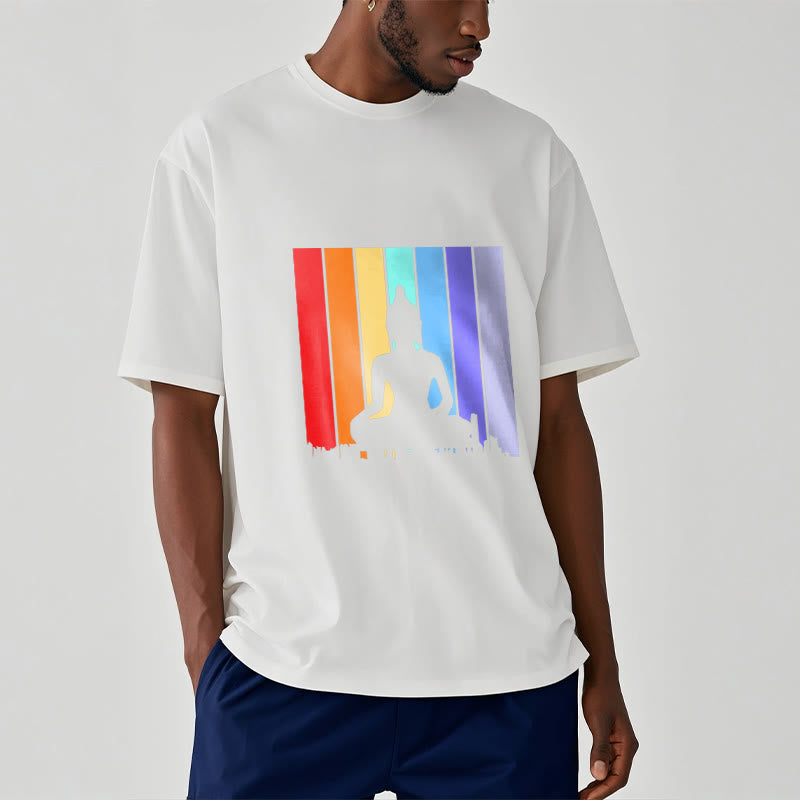 Nimara Ritual Meditation Buddha Rainbow Tee T-shirt