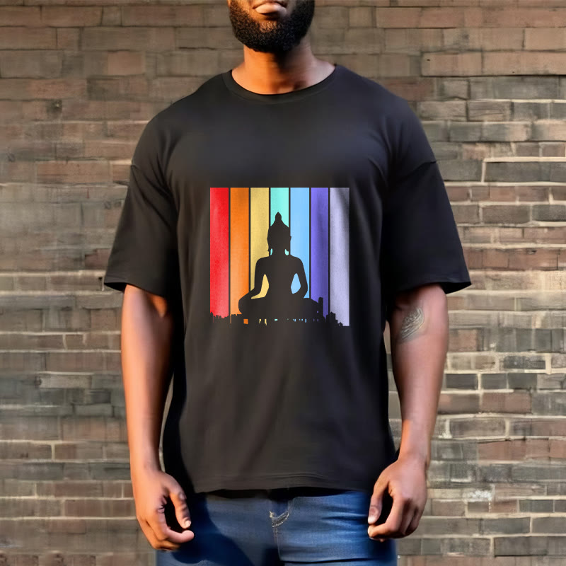 Nimara Ritual Meditation Buddha Rainbow Tee T-shirt