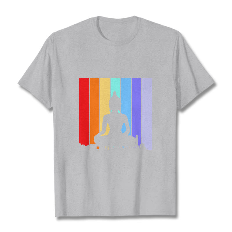 Nimara Ritual Meditation Buddha Rainbow Tee T-shirt