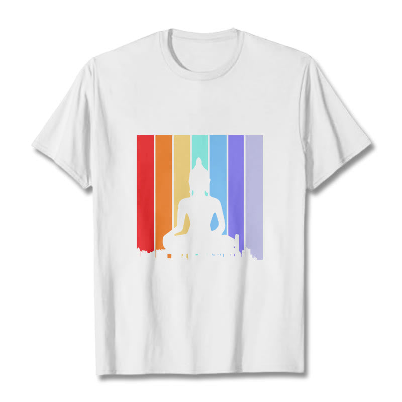 Nimara Ritual Meditation Buddha Rainbow Tee T-shirt