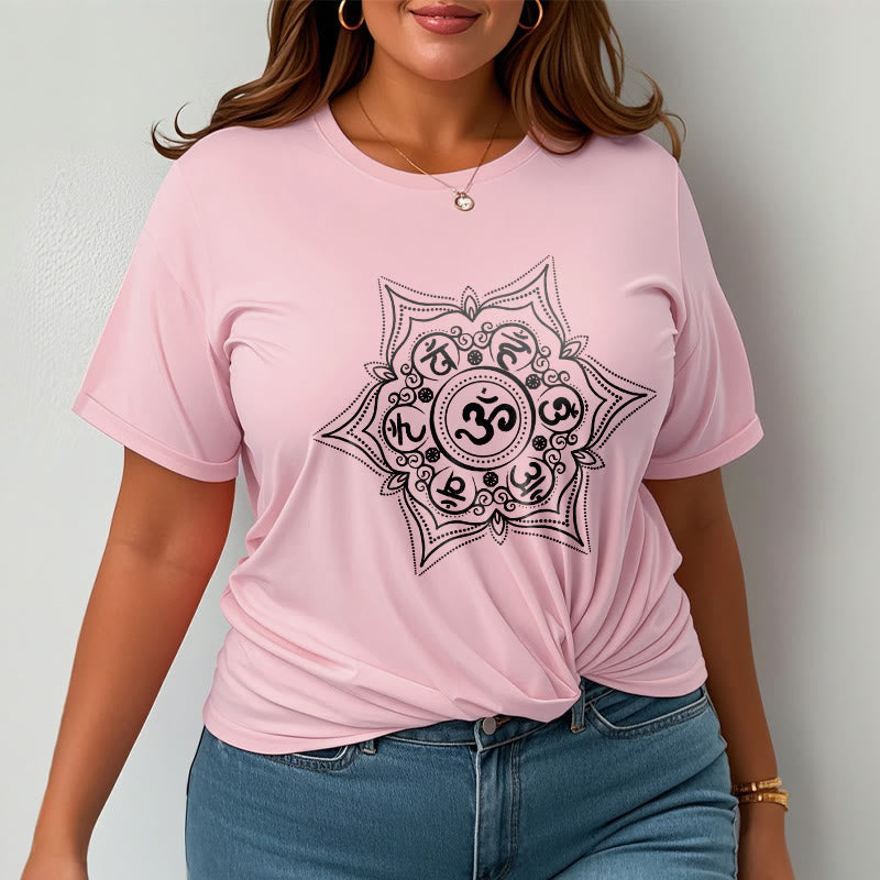 Nimara Ritual Mandala Om Mani Padme Hum Tee T-shirt