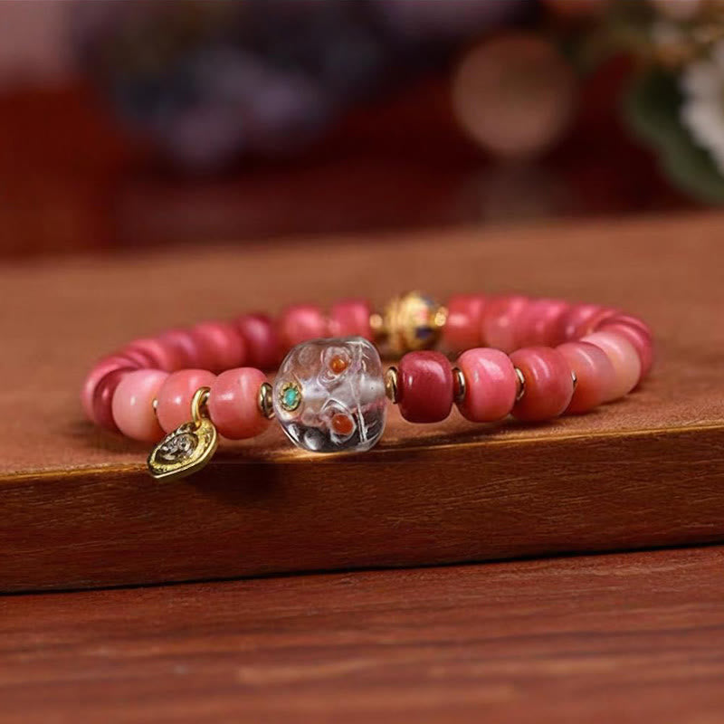 Nimara Ritual Tibetan Camel Bone Red Agate Luck Bracelet