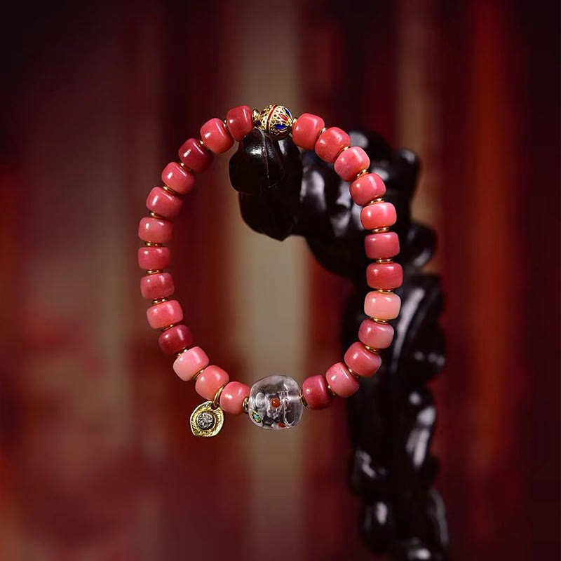 Nimara Ritual Tibetan Camel Bone Red Agate Luck Bracelet