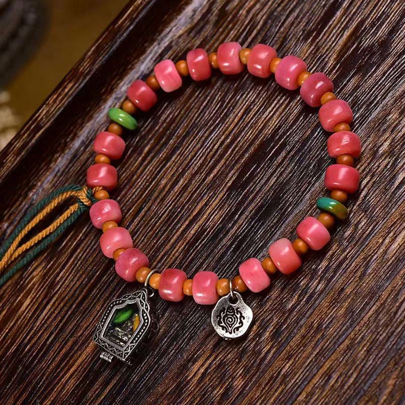 Nimara Ritual Tibetan Camel Bone Red Agate Luck Bracelet