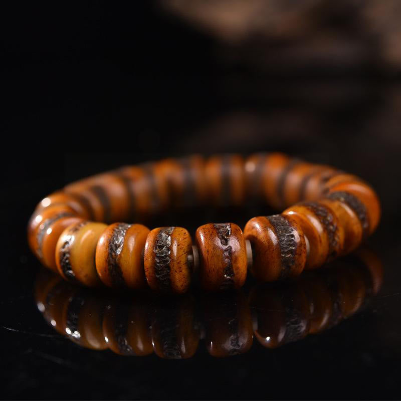 Nimara Ritual Vintage Tibetan Bone Beads Skull Balance Bracelet