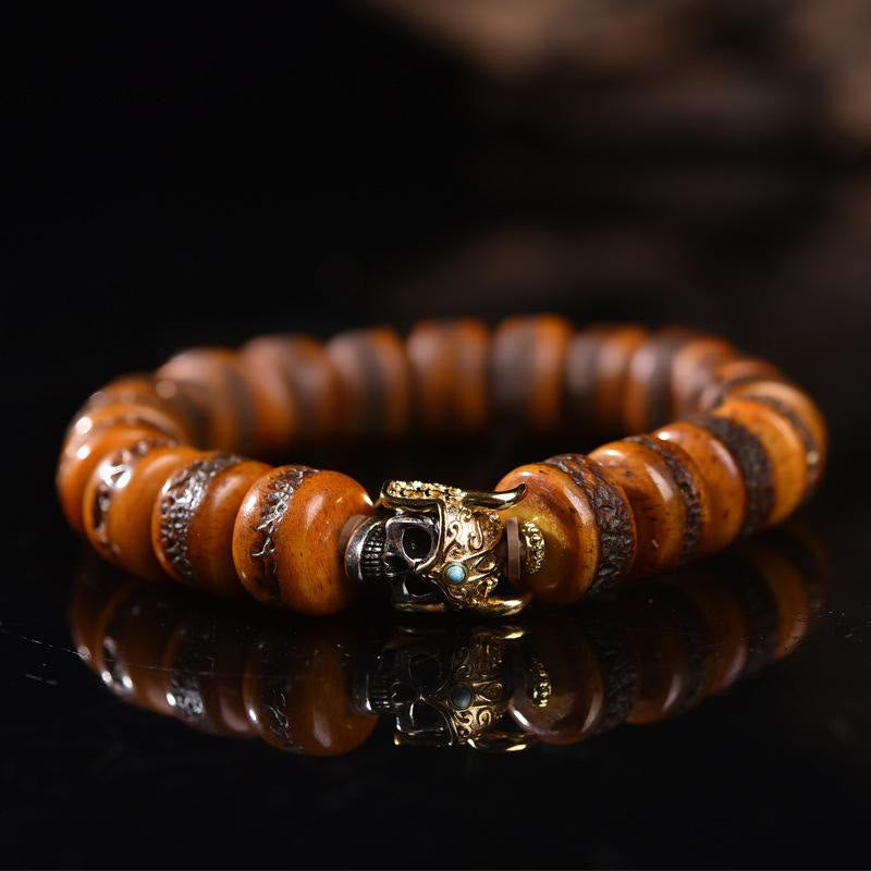 Nimara Ritual Vintage Tibetan Bone Beads Skull Balance Bracelet