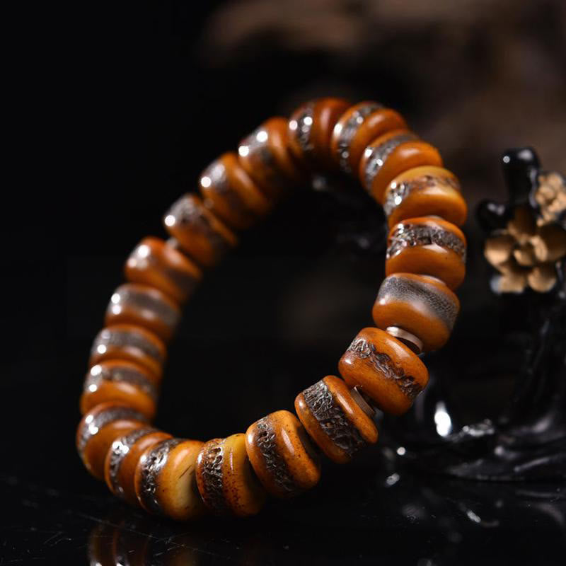 Nimara Ritual Vintage Tibetan Bone Beads Skull Balance Bracelet