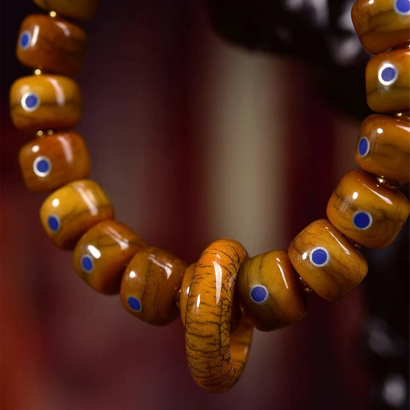 Nimara Ritual Vintage Tibetan Bone Beads Lazurite Balance Braided Rope Bracelet