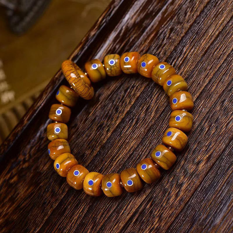Nimara Ritual Vintage Tibetan Bone Beads Lazurite Balance Braided Rope Bracelet