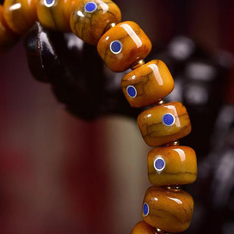 Nimara Ritual Vintage Tibetan Bone Beads Lazurite Balance Braided Rope Bracelet