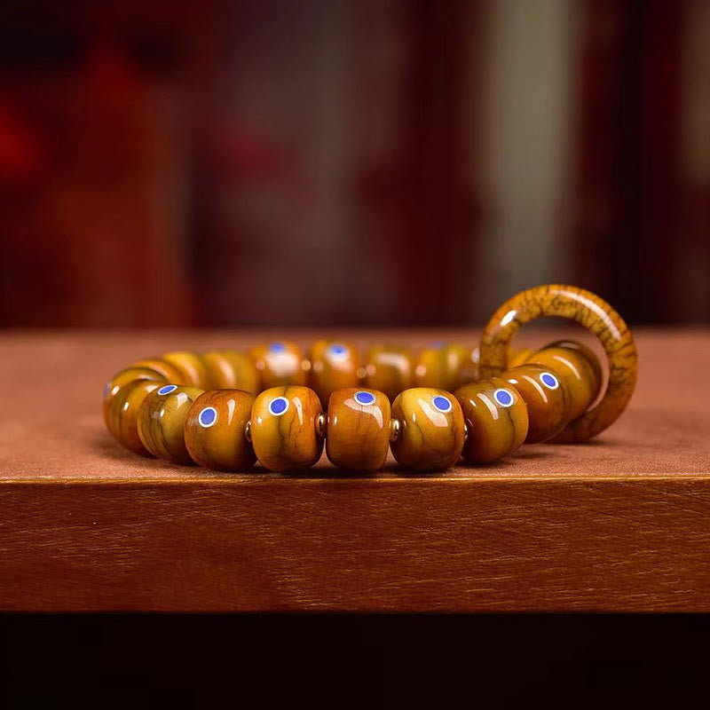Nimara Ritual Vintage Tibetan Bone Beads Lazurite Balance Braided Rope Bracelet