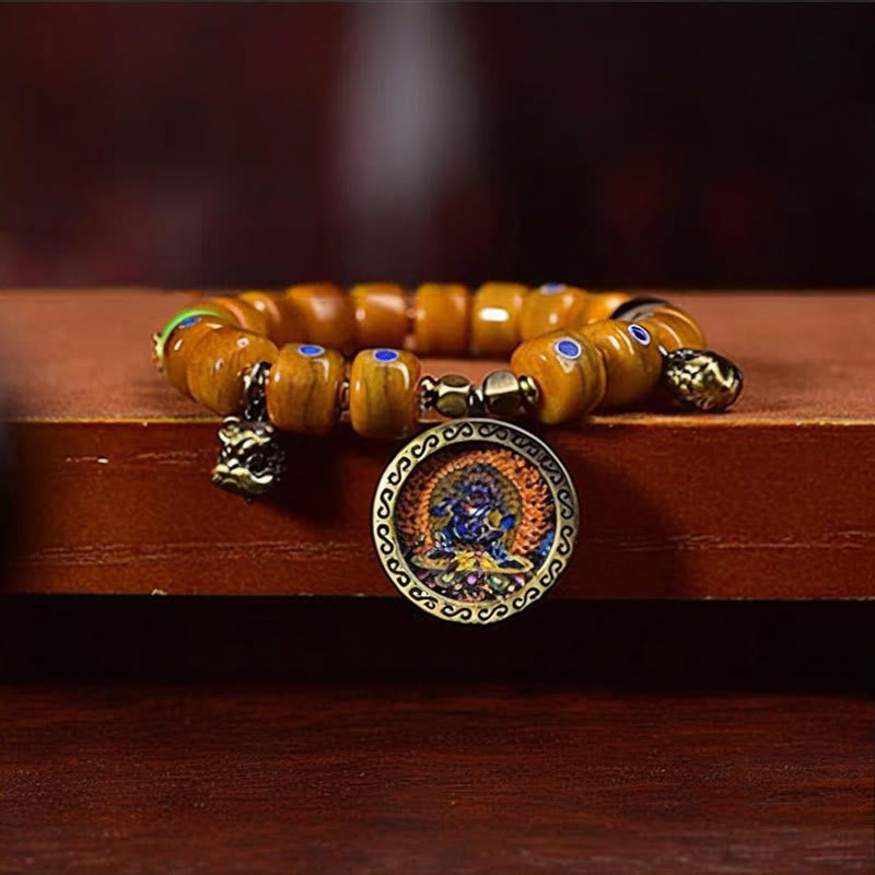 Nimara Ritual Vintage Tibetan Bone Beads Braided Rope Positive Balance Bracelet