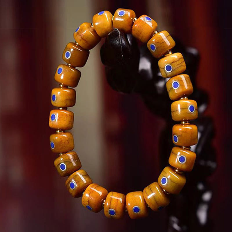 Nimara Ritual Vintage Tibetan Bone Beads Braided Rope Positive Balance Bracelet