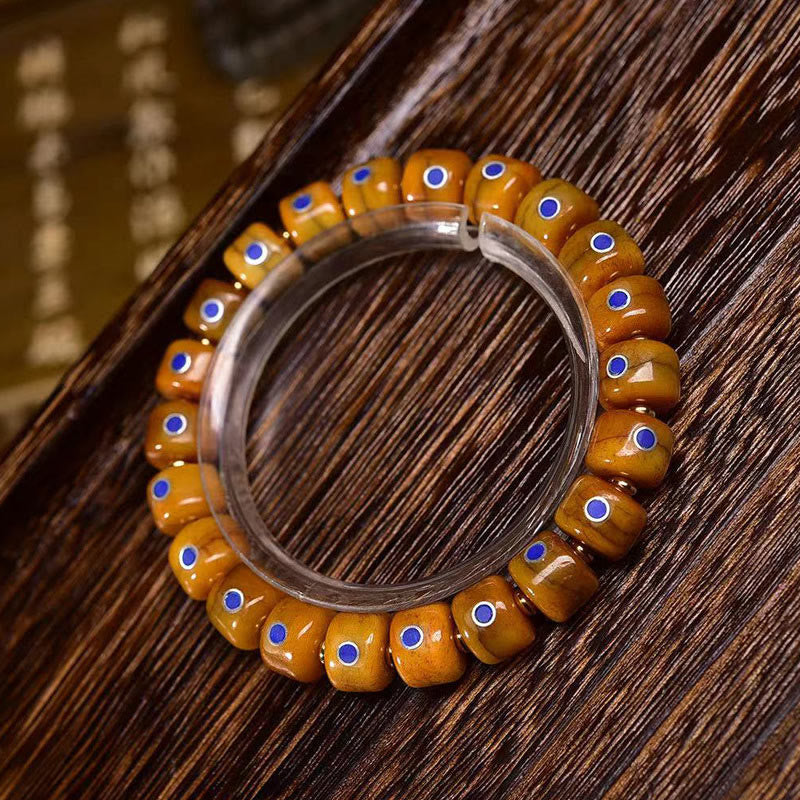 Nimara Ritual Vintage Tibetan Bone Beads Braided Rope Positive Balance Bracelet