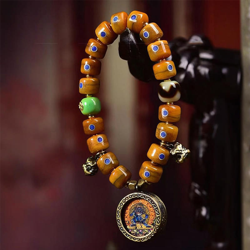 Nimara Ritual Vintage Tibetan Bone Beads Braided Rope Positive Balance Bracelet