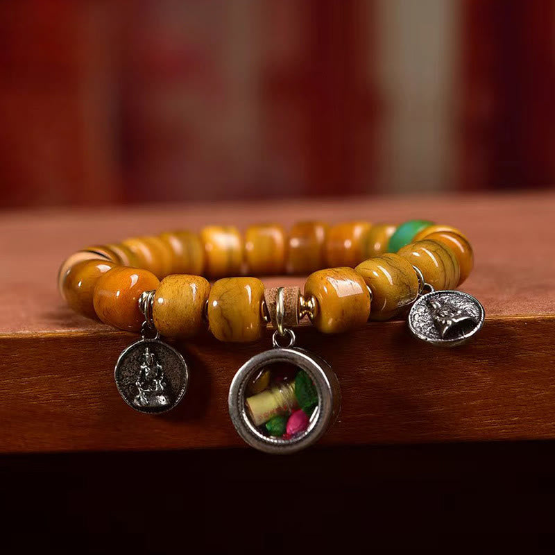Nimara Ritual Vintage Tibetan Bone Beads Dzi Bead Cute Fox Balance Bracelet