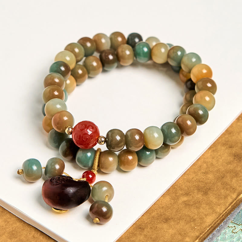 Nimara Ritual Colorful Bodhi Seed Harmony Double Wrap Bracelet