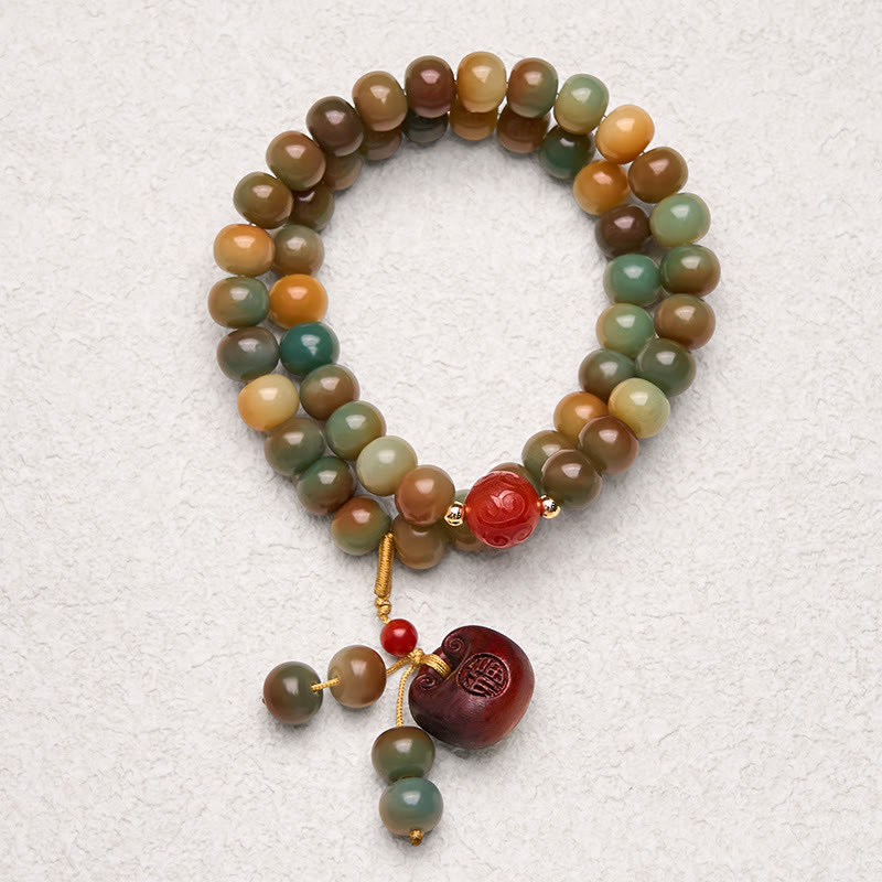 Nimara Ritual Colorful Bodhi Seed Harmony Double Wrap Bracelet