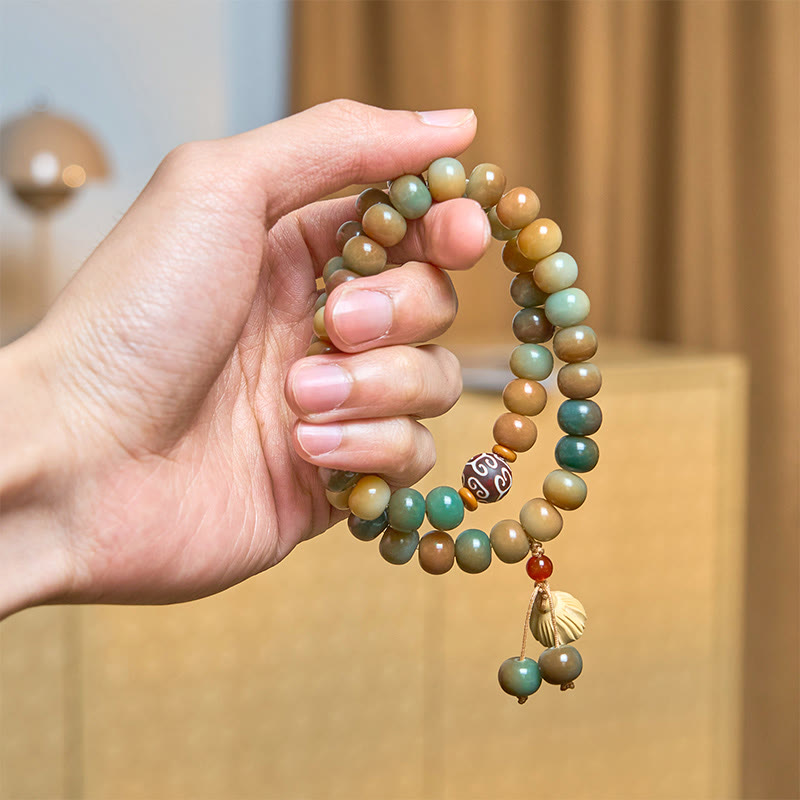 Nimara Ritual Colorful Bodhi Seed Lotus Pod Charm Peace Double Wrap Bracelet