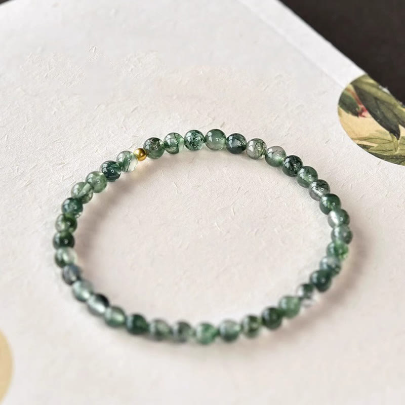 Nimara Ritual Moss Agate Lucky Bead Soothing Bracelet
